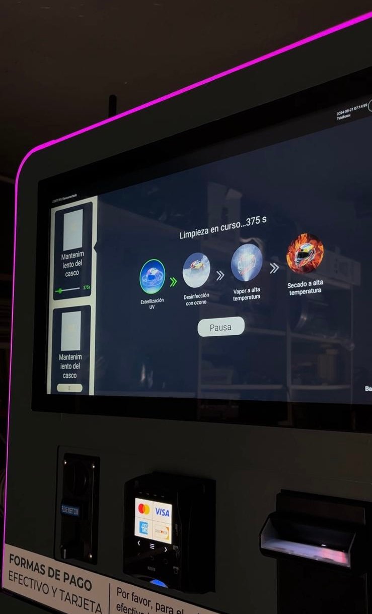 Pantalla con las fases tecnológicas del proceso